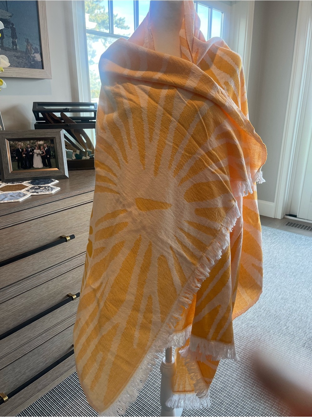 Yellow and White Sunburst Beach Towel - Premium Cotton